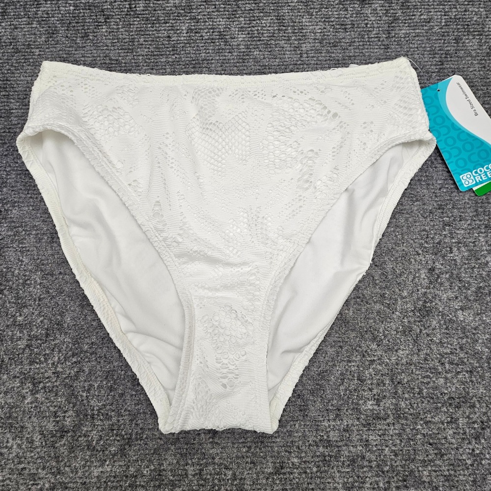 Coco Reef Bikini Bottom Womens XL White Lace Swim Brief New Beachwear Bra Sized